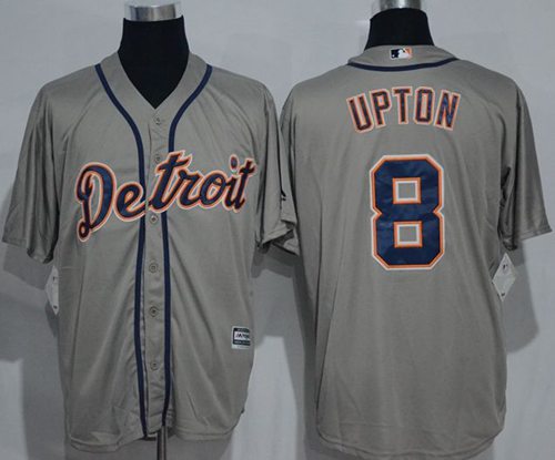 Tigers #8 Justin Upton Grey New Cool Base Stitched MLB Jersey